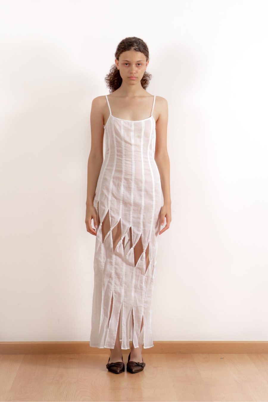 Knotted Seams Dress White - MADE TO ORDER