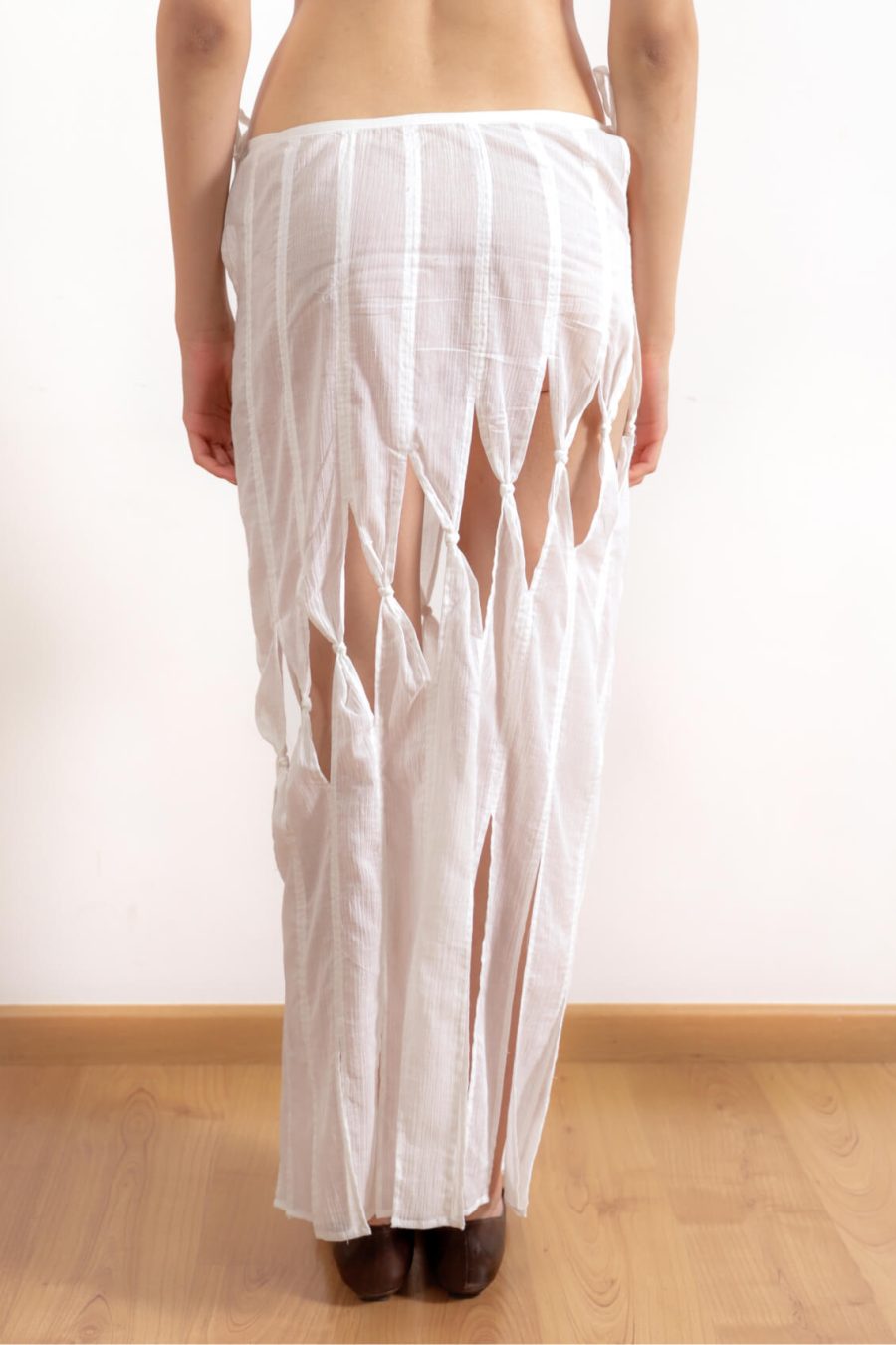 Knotted Seams Skirt White - MADE TO ORDER